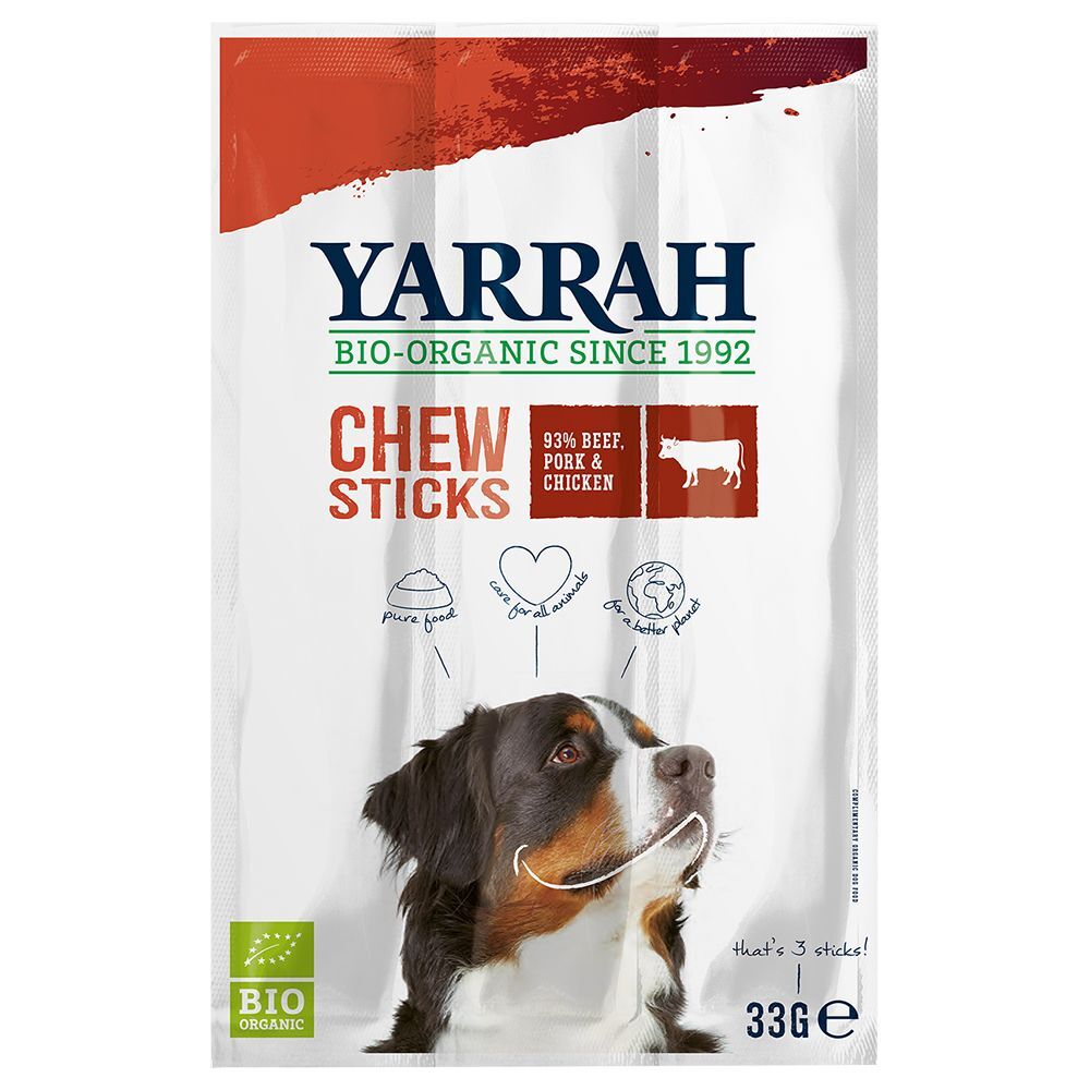 Yarrah 27x11g Bâtonnets à mâcher Bio Yarrah - Friandises pour Chien