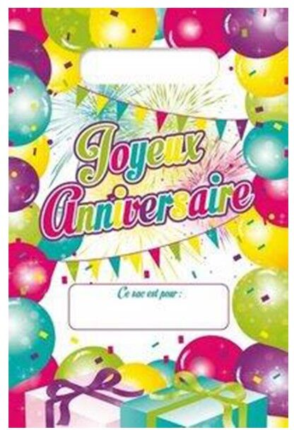 Générique 8 SACS CADEAUX JOYEUX ANNIVERSAIRE KDO