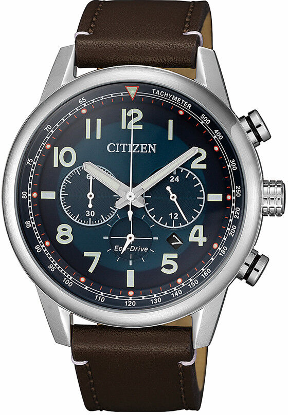 Citizen Montre Citizen homme chronographe acier cuir- MATY