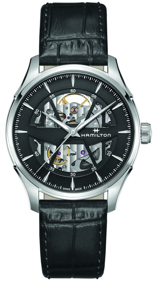 HAMILTON Montre Hamilton homme automatique acier cuir noir- MATY