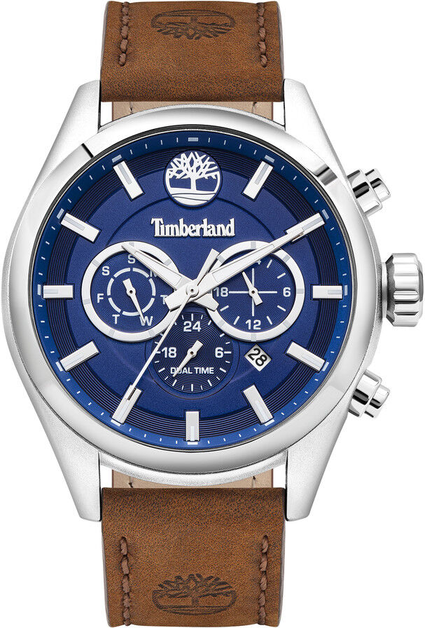 TIMBERLAND Montre Timberland homme acier cuir marron- MATY