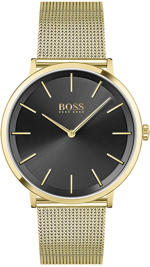 Boss Montre Boss homme acier dorÃ© jaune maille milanaise- MATY