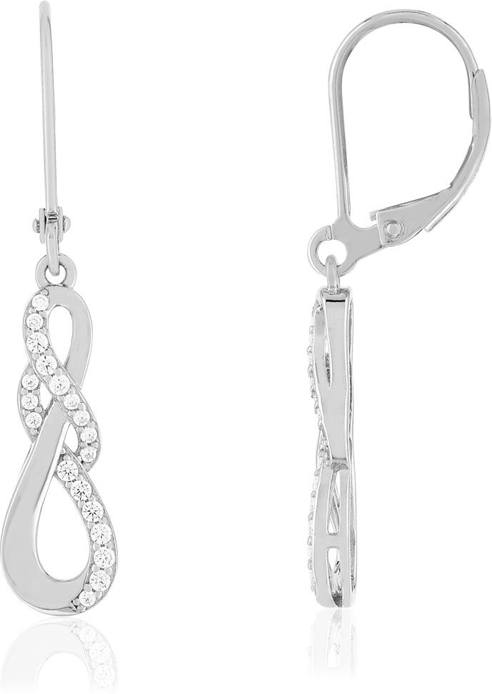 MATY Boucles d'oreilles pendants argent 925, zirconias.- MATY