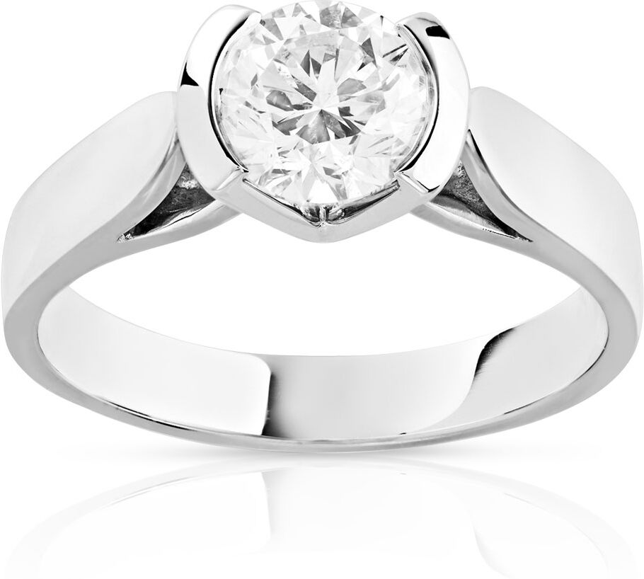 MATY Solitaire or blanc 750 diamant 1 carat H/P1- MATY