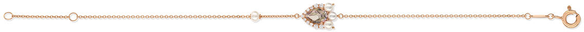 MATY Bracelet or 375 rose topaze zirconia et perle- MATY