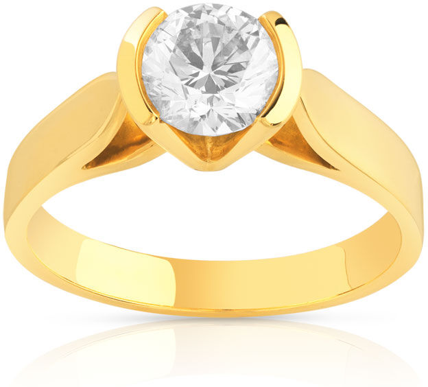 MATY Solitaire or 750 jaune diamant 1 carat- MATY