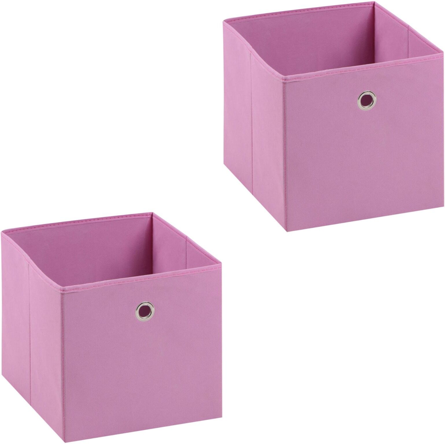 IDIMEX Lot de 2 boîtes de rangement ELA, en tissu rose