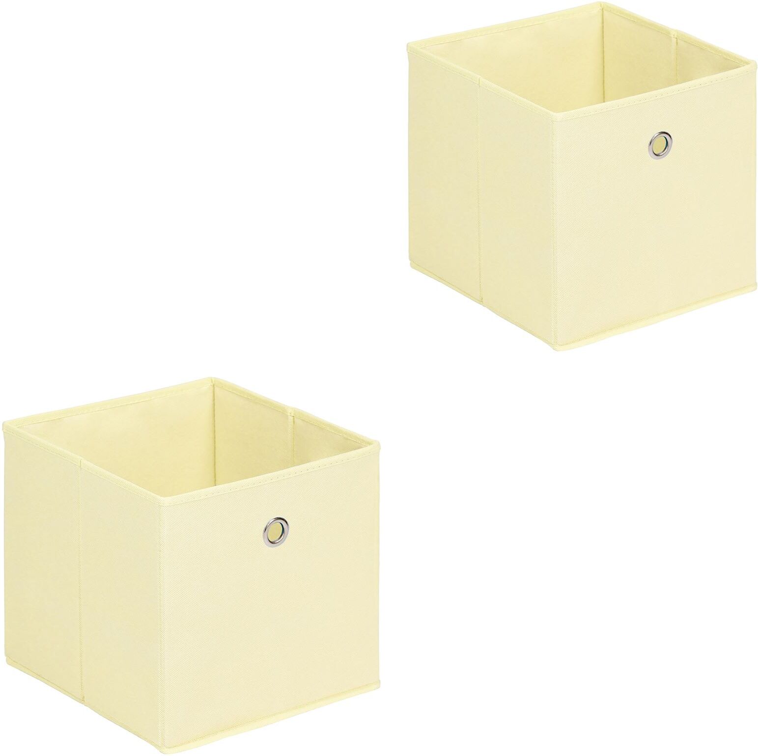 IDIMEX Lot de 2 boîtes de rangement ELA, en tissu beige