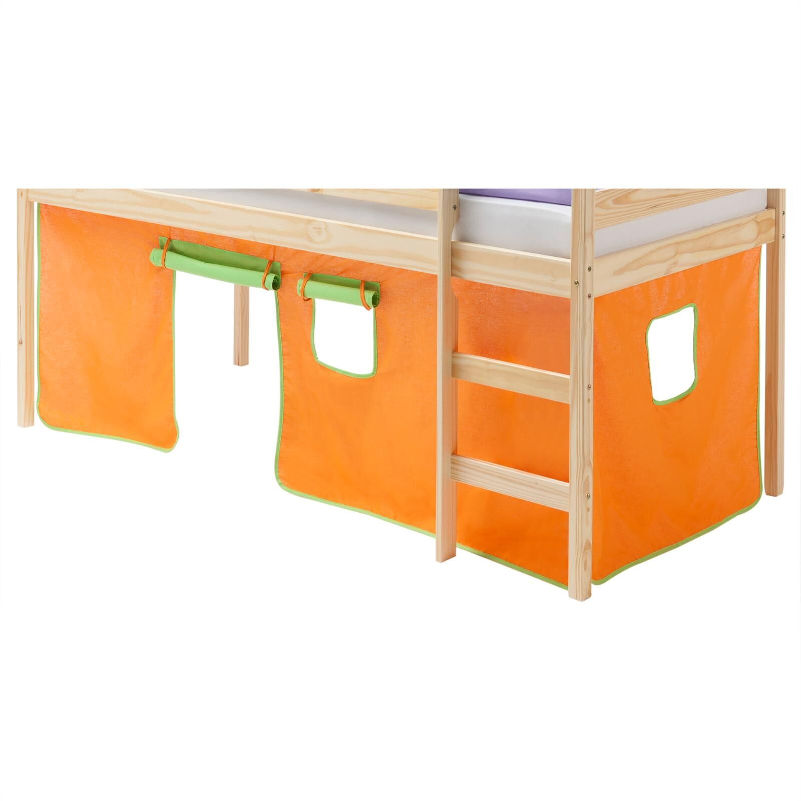 IDIMEX Rideaux MAX pour lit superposé ou surélevé, vert/orange