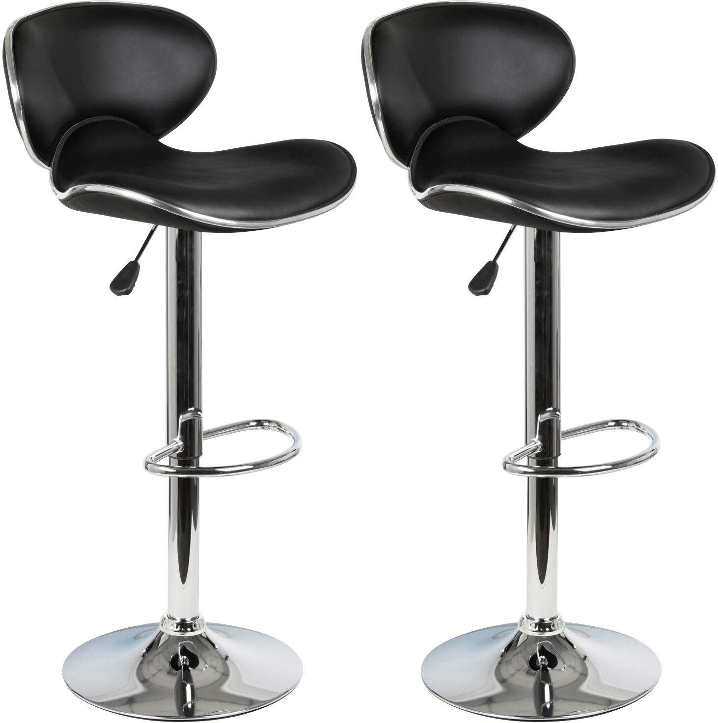 IDIMEX Lot de 2 tabourets de bar LOUNGE, noir