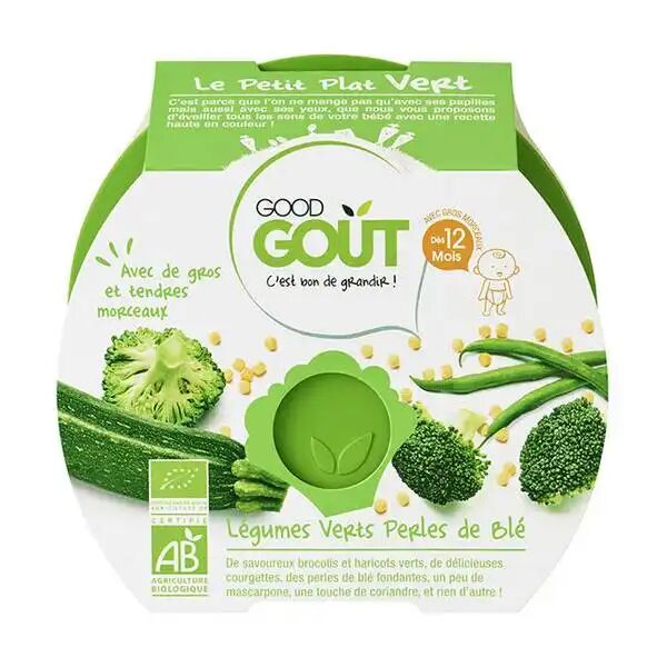 Good Gout Assiette Légumes Verts et Perles de Blé dès 12 mois, 220g