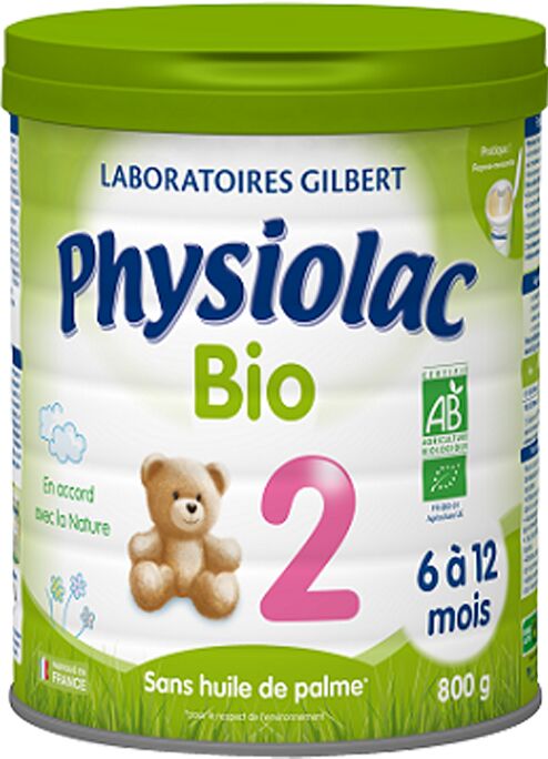 PHYSIOLAC BIO - Lait de Suite Bio 2eme Age - De 6 à 12 mois, 800g