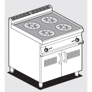 Lotus Plan de cuisson induction 4 foyers avec commandes digitales - Série 700