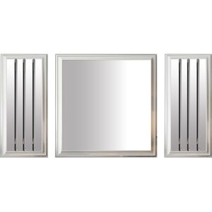 VIVENLA Lot de 3 miroirs design en bois 100% mdf laqué blanc avec miroir fumé collection Angel L. 40-90-40 x P. 3-3-3 x H. 90-90-90 cm  - Bronze, Fumée