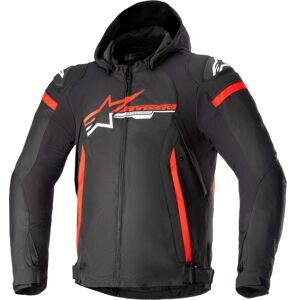 Alpinestars Zaca Veste textile de moto imperméable Noir Blanc Rouge S