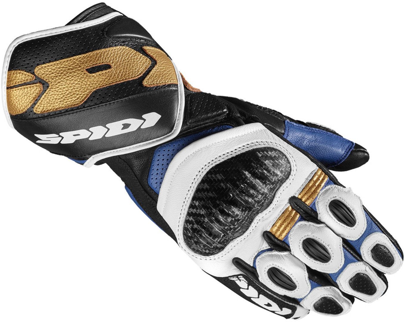 Spidi Carbo 7 Gants de moto Noir Blanc Bleu L