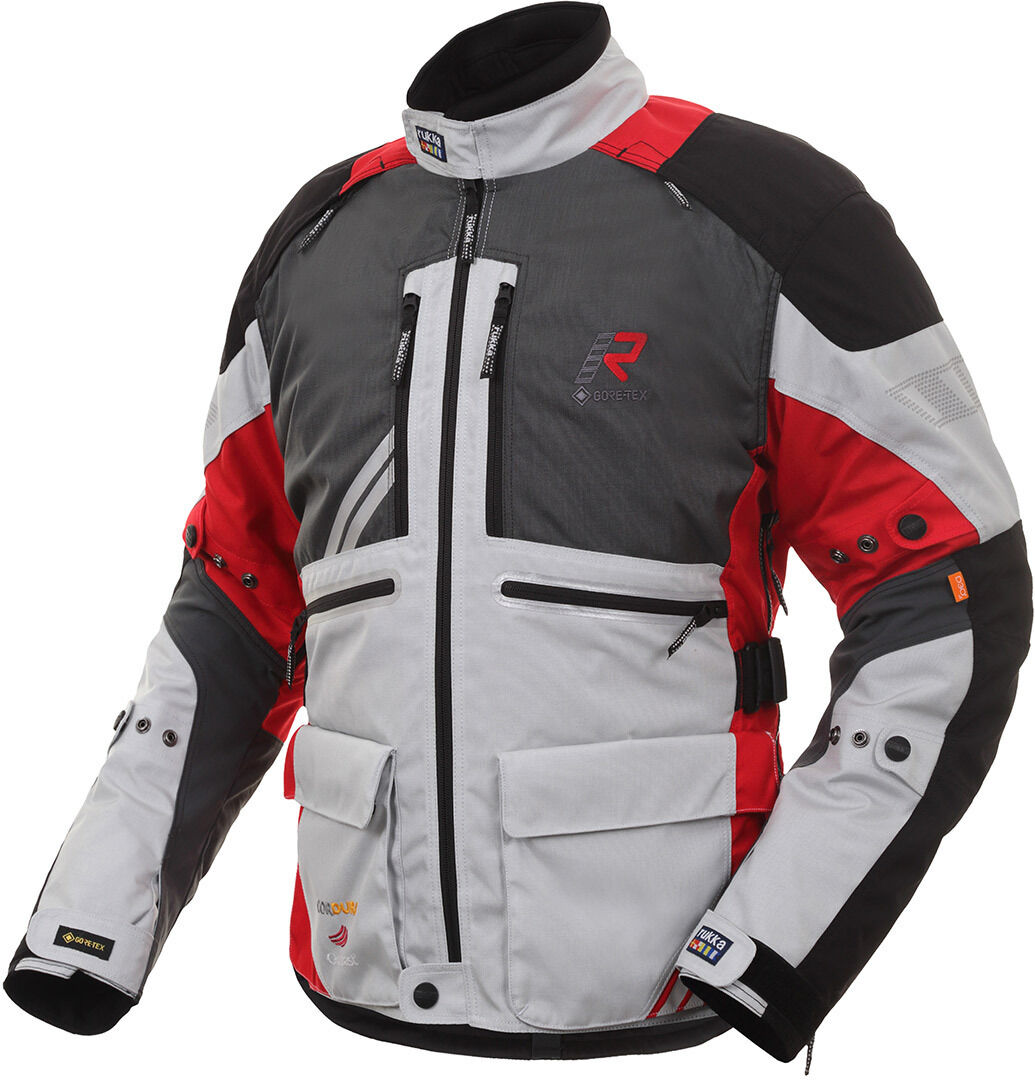 Rukka Offlane Motorcycle Textile Jacket Veste textile de moto Gris Rouge 54