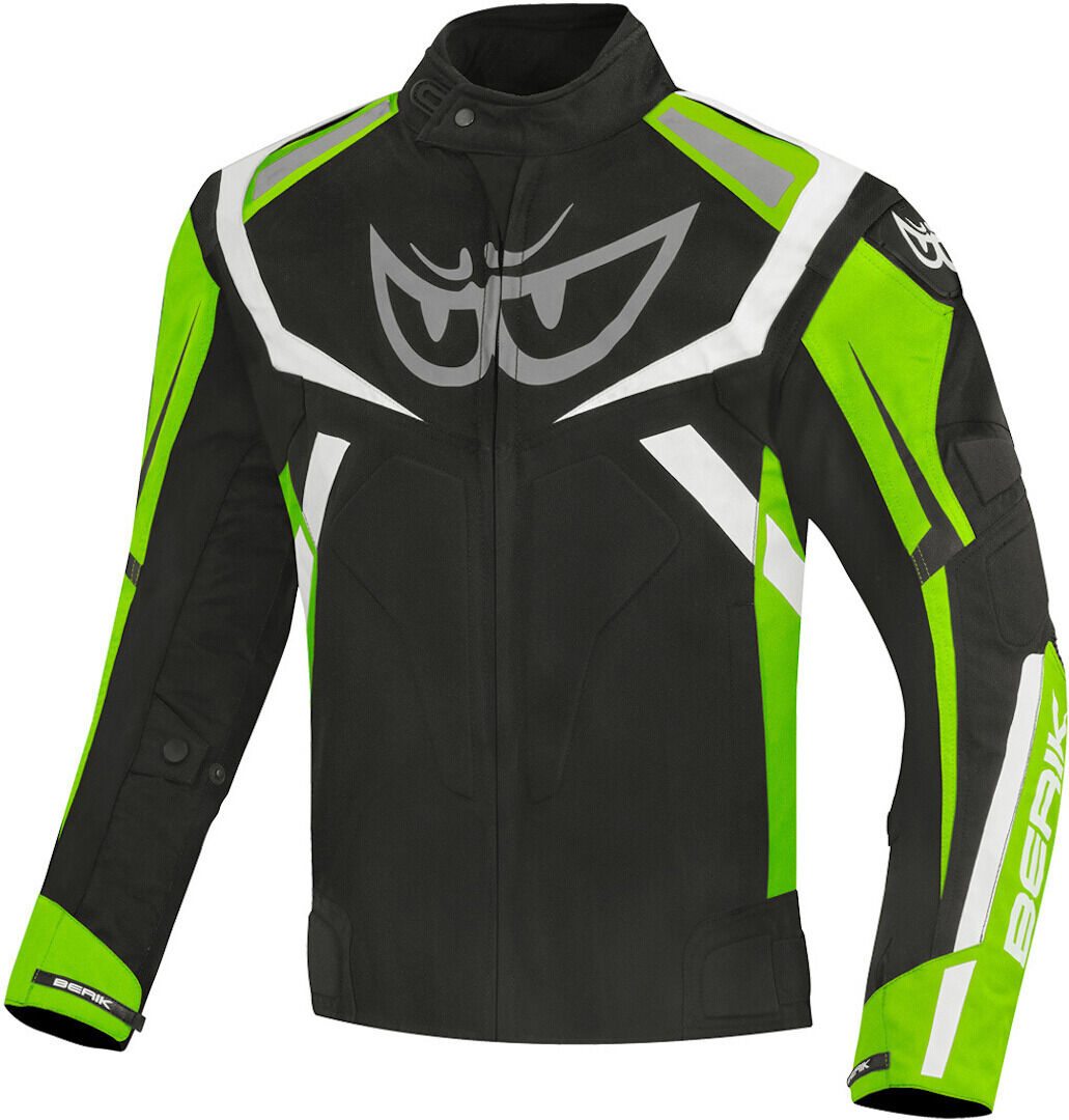 Berik The Eye Veste textile de moto imperméable à l’eau Noir Vert 54