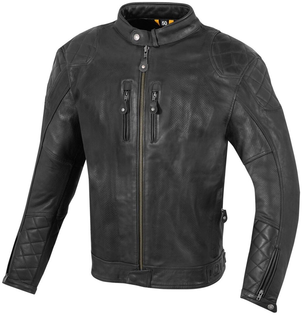 Merlin Cambrian Veste en cuir de moto Noir S