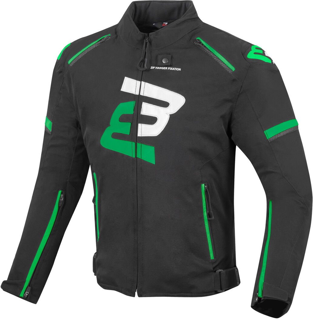 Bogotto Sparrow Veste textile de moto imperméable à l’eau Noir Vert M