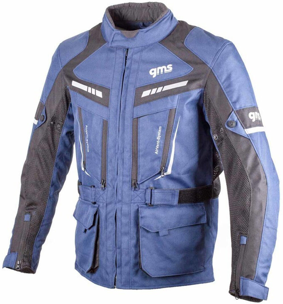 GMS Track Light Veste textile de moto Noir Bleu 6XL