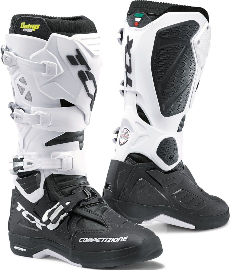 TCX Comp Evo 2 Michelin Motocross Boots Bottes de motocross Noir Blanc 46