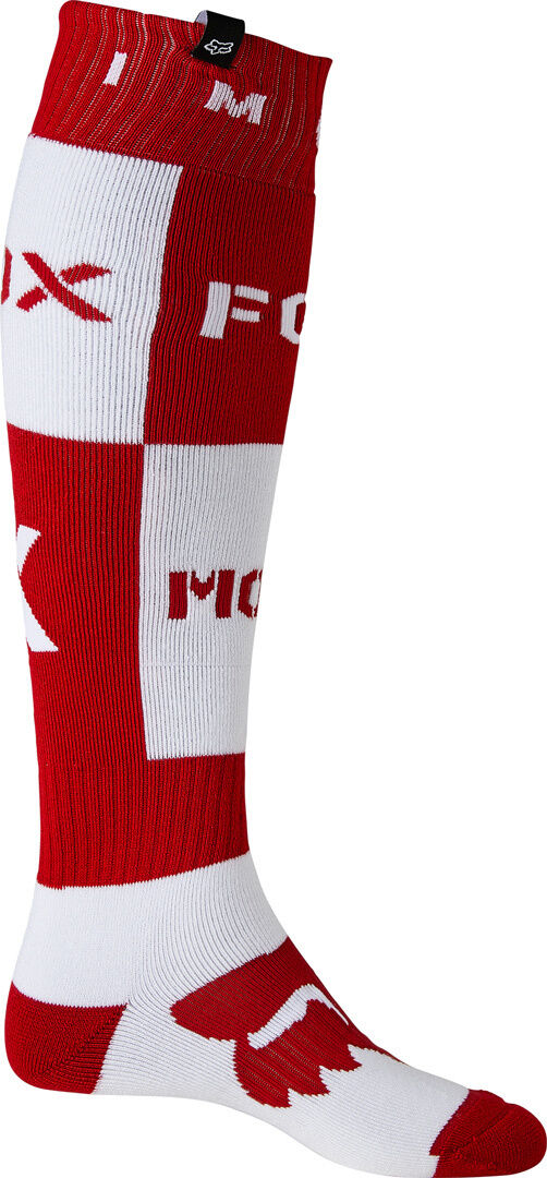 FOX Nobyl Fri Thick Chaussettes de motocross Blanc Rouge M