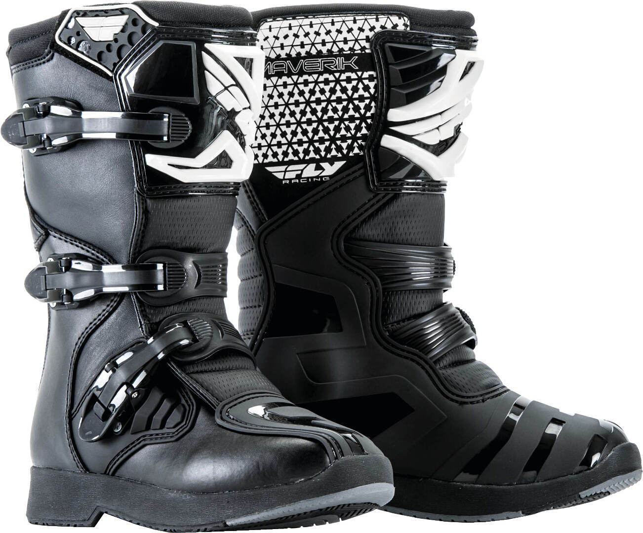 Fly Racing Maverick Bottes de motocross pour les jeunes Noir 38