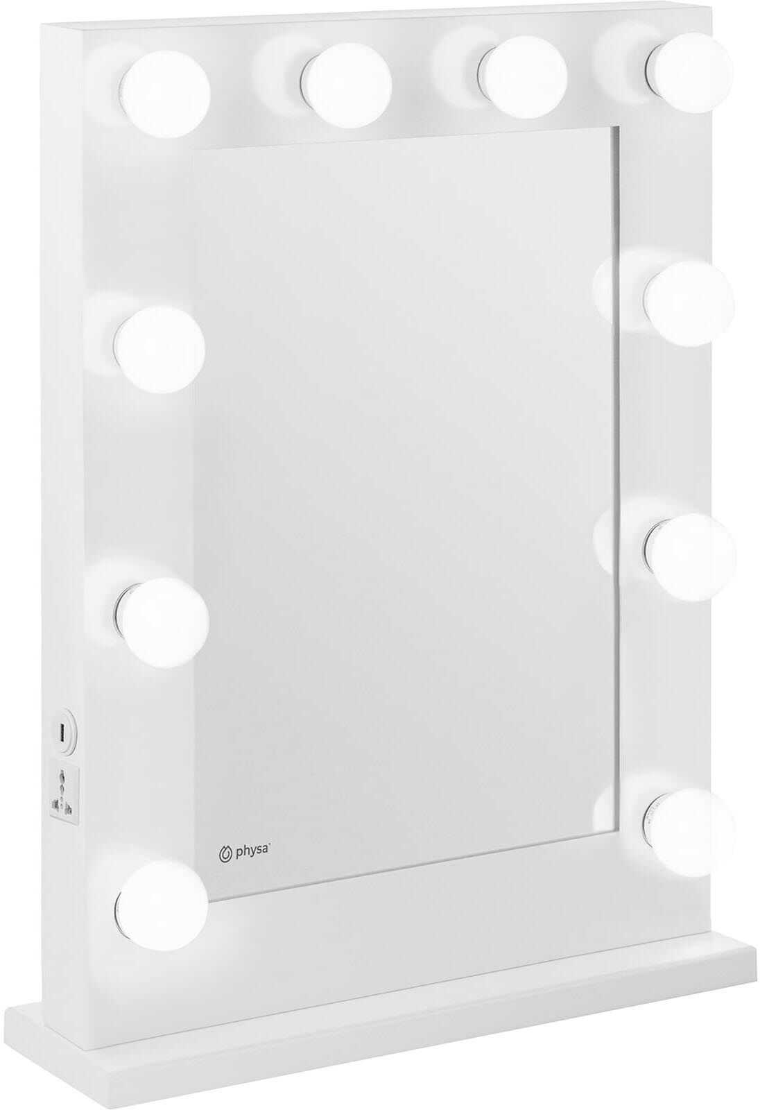 physa Miroir lumineux maquillage - Blanc - 10 LED - Rectangle PHY-CM-9 WHITE