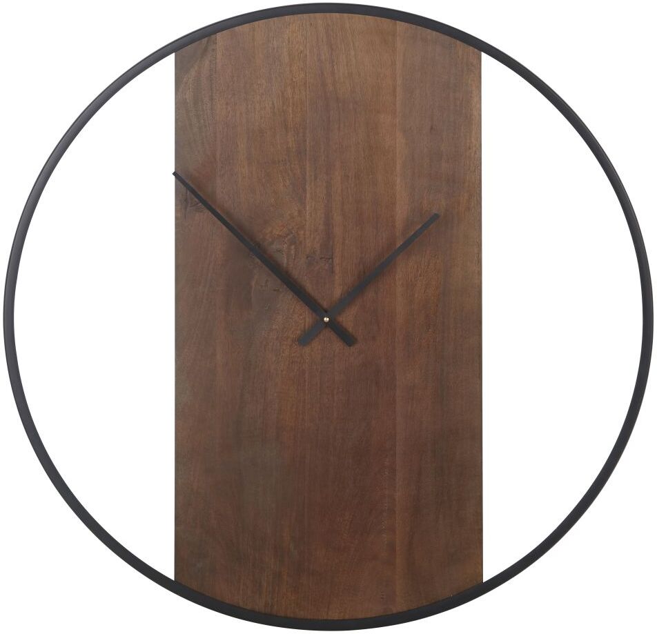 Maisons du Monde Horloge en bois de manguier marron et métal noir D85