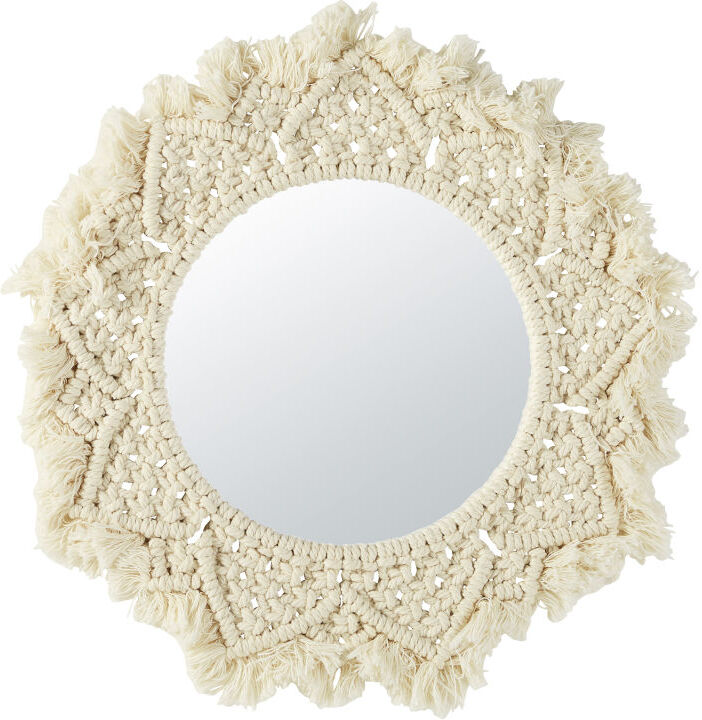 Maisons du Monde Miroir en coton macramé ivoire D42