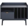 Maisons du Monde Donkerblauwe vintage buffetkast voor vinylplaten met 1 lade en 4 nissen