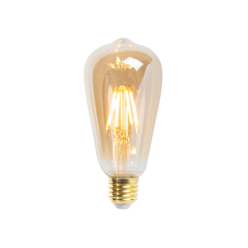 LUEDD Lot de 5 lampes à incandescence LED E27 à intensité variable ST64 goldline 5W 360 lm 2200K