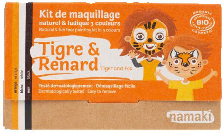 Namaki Kit de Maquillage Bio Enfant Tigre et Renard 3 couleurs