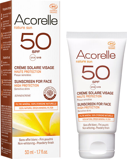 Acorelle Nature Sun Crème Solaire Visage SPF50 Bio 50ml