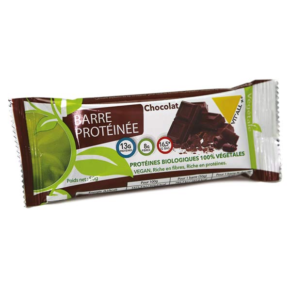 Vit'all+ Barre Protéinée Végan Chocolat Bio 50g