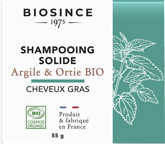 Gravier Biosince 1975 Shampooing Solide Cheveux Gras Argile & Ortie Bio 55g