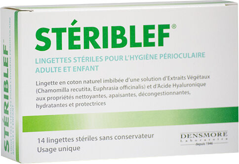 Densmore Steriblef Lingettes Stériles Hygiène Périoculaire Adulte et Enfant 14 unités