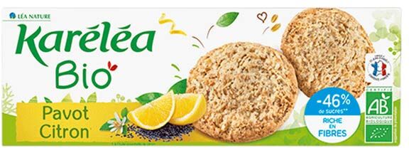 Karéléa Biscuits Sablés Pavot Citron Bio 150g