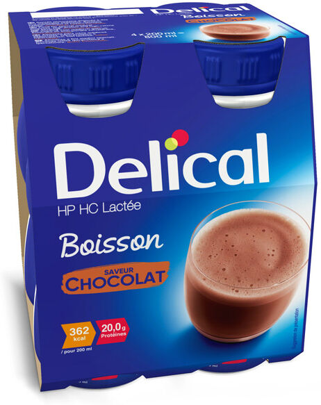 Delical Boisson HP HC Lactée Chocolat 4 x 200ml