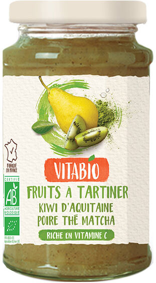 Vitabio Fruits à Tartiner aux Superfruits Kiwi Poire Thé Matcha Bio 290g