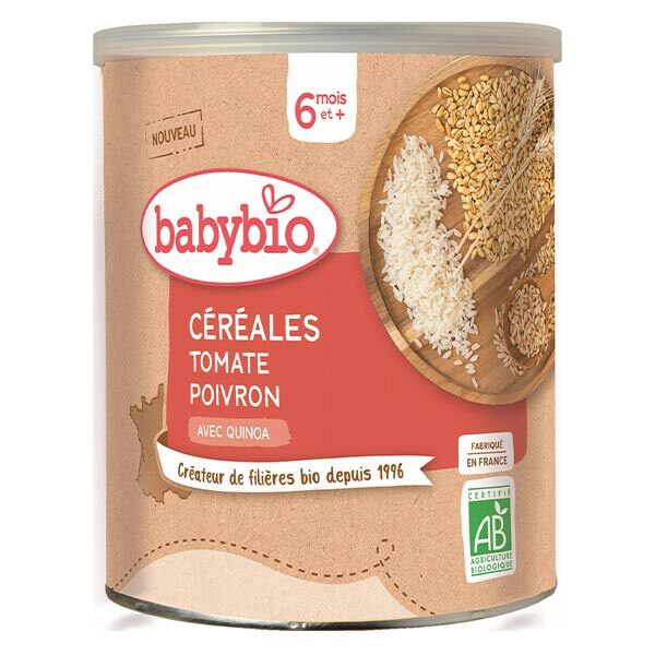 Babybio Céréales Pot Tomate Poivron Quinoa +6m Bio 220g