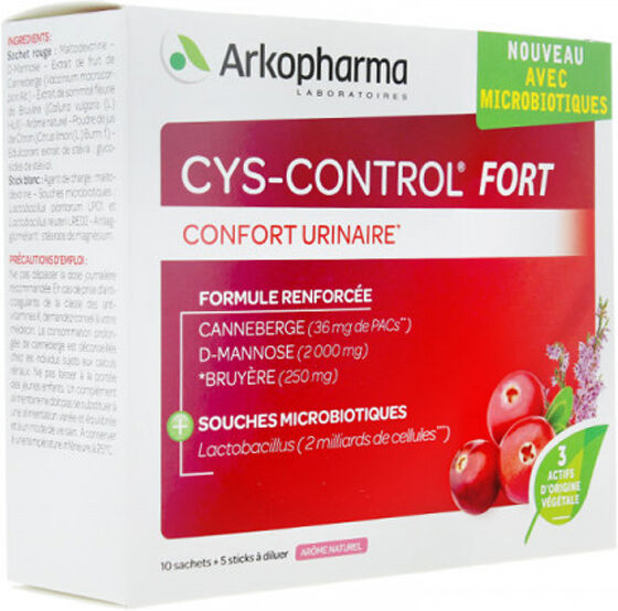 Arkopharma Cys-Control Fort Microbiotiques 10 sachets + 5 sticks à diluer