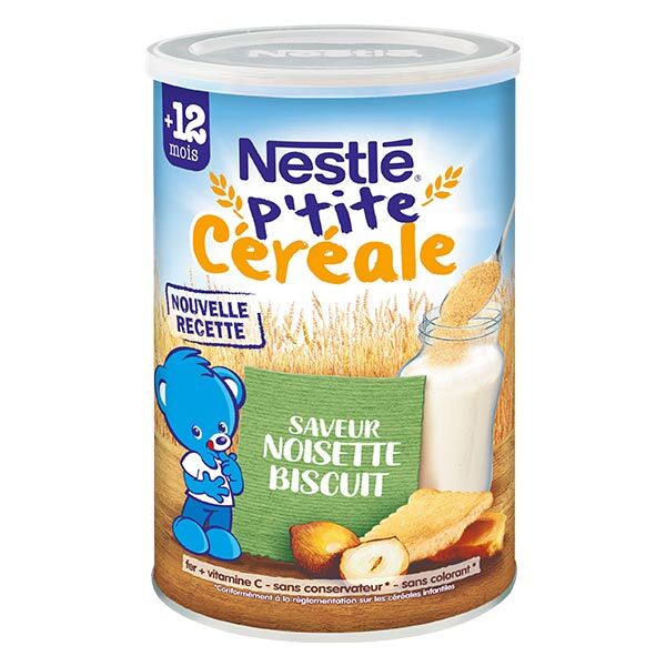 Nestlé Céréales Nestlé P'tite Céréale Saveur Noisette Biscuité 400g