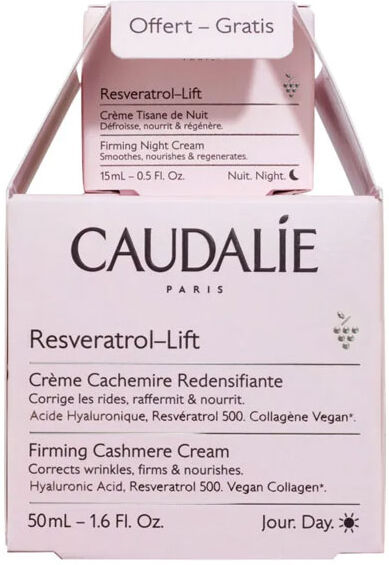 Caudalie Resveratrol-Lift Crème Cachemire Redensifiante 50ml + Crème Tisane de Nuit 15ml Offerte