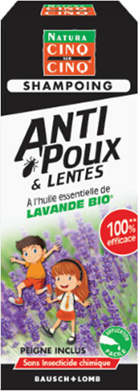 Cinq sur Cinq Shampooing Anti-Poux et Lentes à l'Huile Essentielle de Lavande Bio 100ml