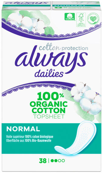 Always Dailies Protège-Slip Cotton Protection Normal 38 unités