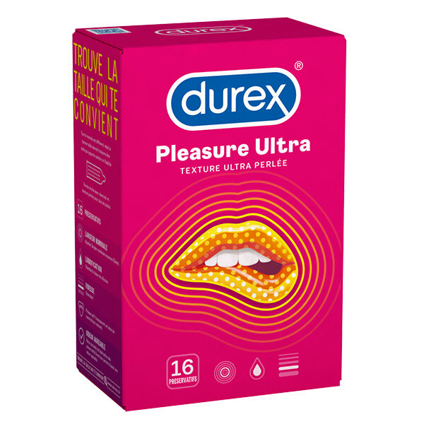 Durex Pleasure Ultra Préservatif Texture Ultra Perlée 16 unités