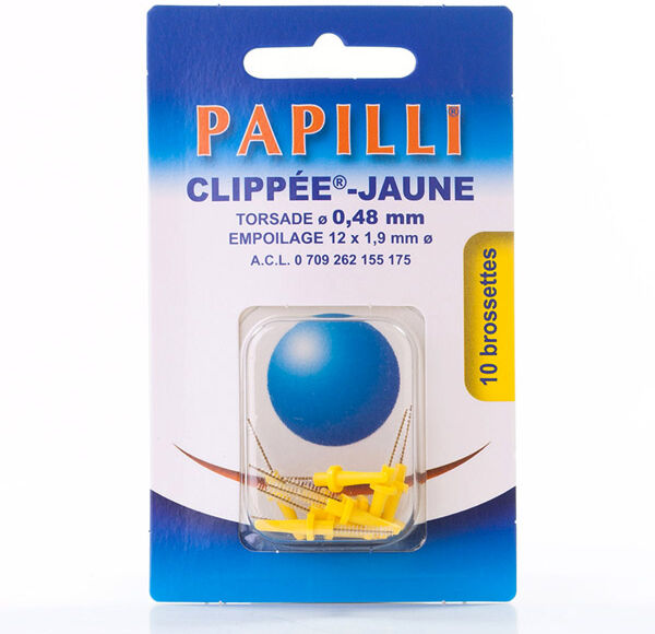 Gencibrosse Papilli Clippee Brosse Interdentaire Empoilage 12 x 1,9mm Jaune 10 unités