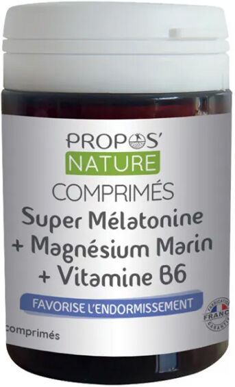 Propos'Nature Propos' Nature Super Mélatonine Magnésium Marin Vitamine B6 60 comprimés